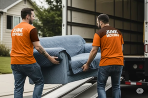 Two Haul Yeah Employees Loading A couch into a move truck in Rulo, NE